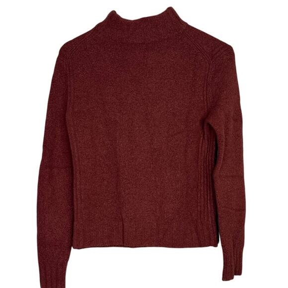 J. Crew Point Sur Alpaca Wool Mock Neck Long Sleeve Knit Sweater XS Burnt Brown - Picture 15 of 15